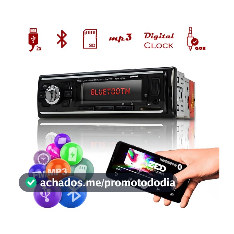Som Automotivo Para Carro com USB, Leitor de cartão SD SUPER BARATOO