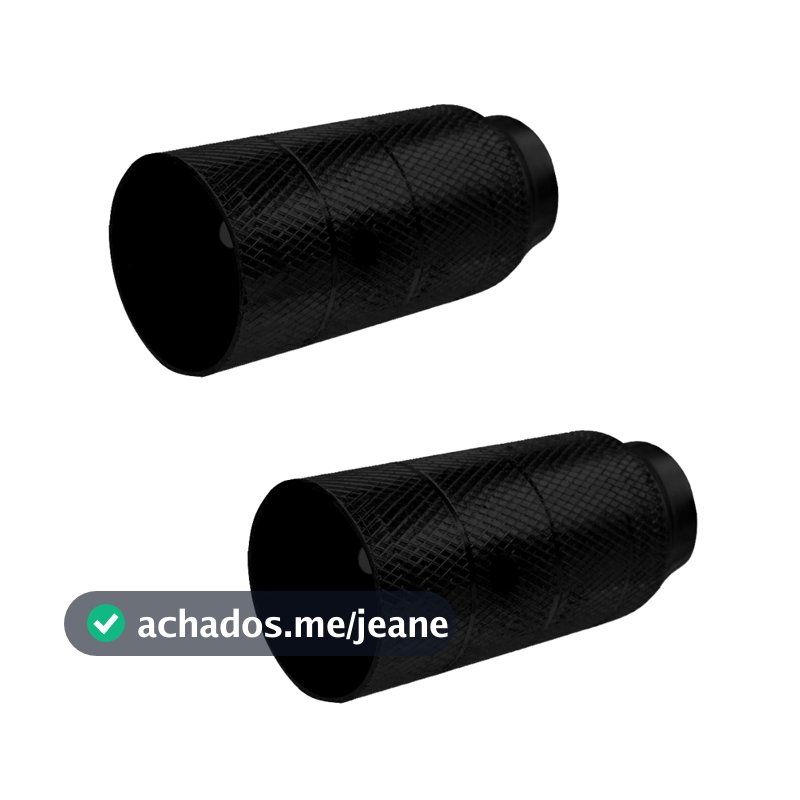 PAR DE TROLHAO APOIO PEDALEIRA GROSSO GRANDE PRETO CROMADO 40X110MM EIXO BICICLETA BIKE BMX GTA