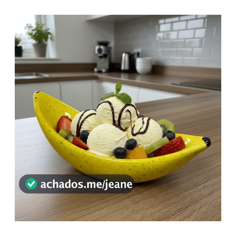 Bowl Banana Split 2ª LINHA Com DEFEITOS de Fabricação/Estéticos Amarelo Cerâmica