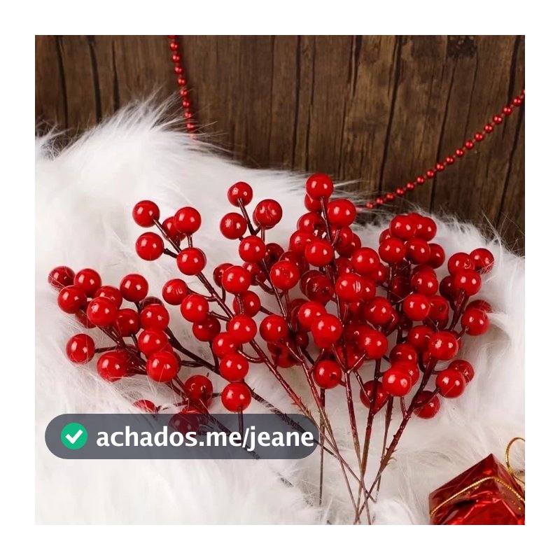 5 a 15 un Simulação Natal Ramo De Bagas Vermelhas Azevinho Artificial Enfeites Guirlanda Frutinhas de Inverno- MY802850