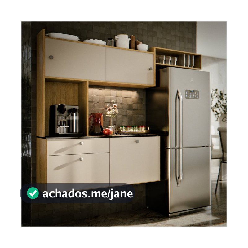 Armário de Cozinha Completo Sala de Jantar Suspenso 150CM Balcão 4 Portas e Gaveta Com Nicho Lara