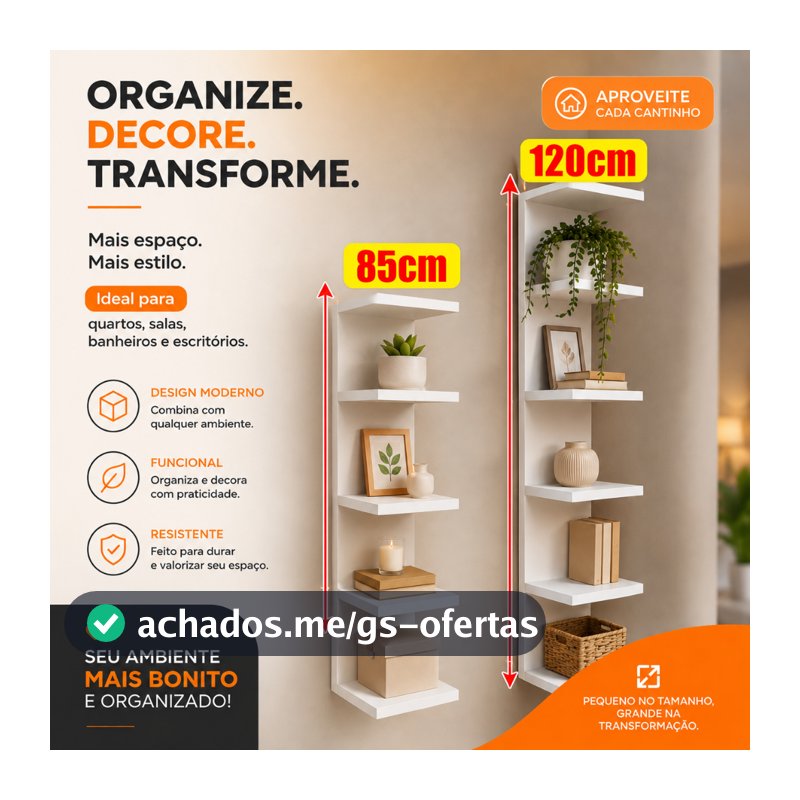 Torre Prateleira Estante Mdf 120 cm e 85 cm Multiuso Closet Organizador Sapateira Decorativo Resistente