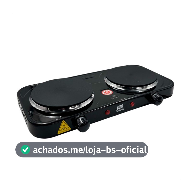 Fogão Elétrico Portátil 2 Bocas Ou 1 Boca Cooktop Mesa Inox com Controle de Temperatura 1000W/2000W