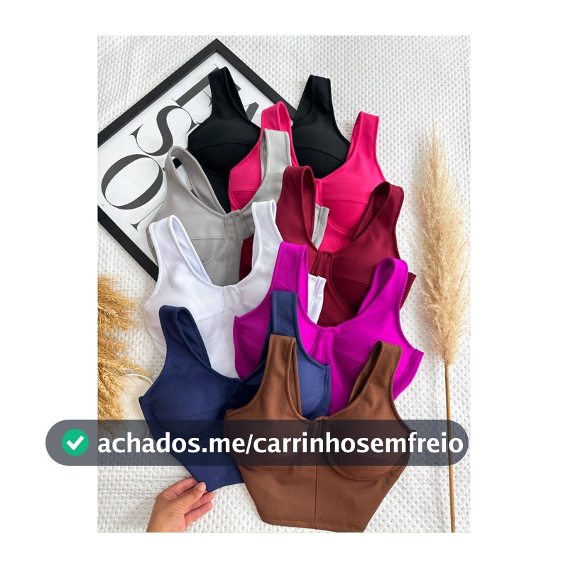 Cropped Feminino Retro Com Alça Moda Blogueirinha