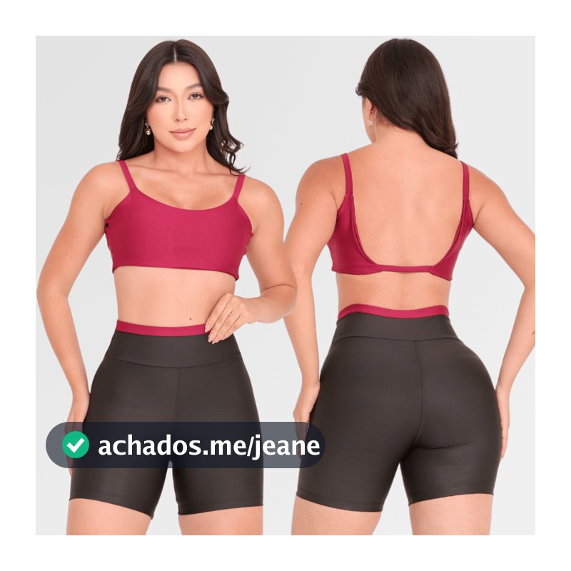 Conjunto Feminino Top Alcinha e Short  Tecido Suplex Tubular Fitness Academia Caminhada
