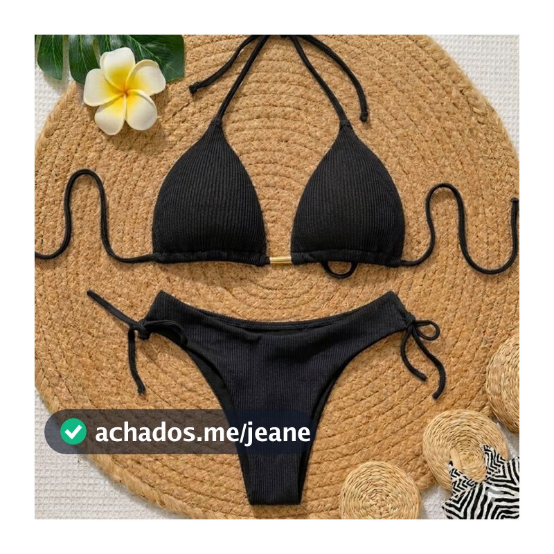 Biquíne Curtininha Conjunto Femino com Amarração Lateral