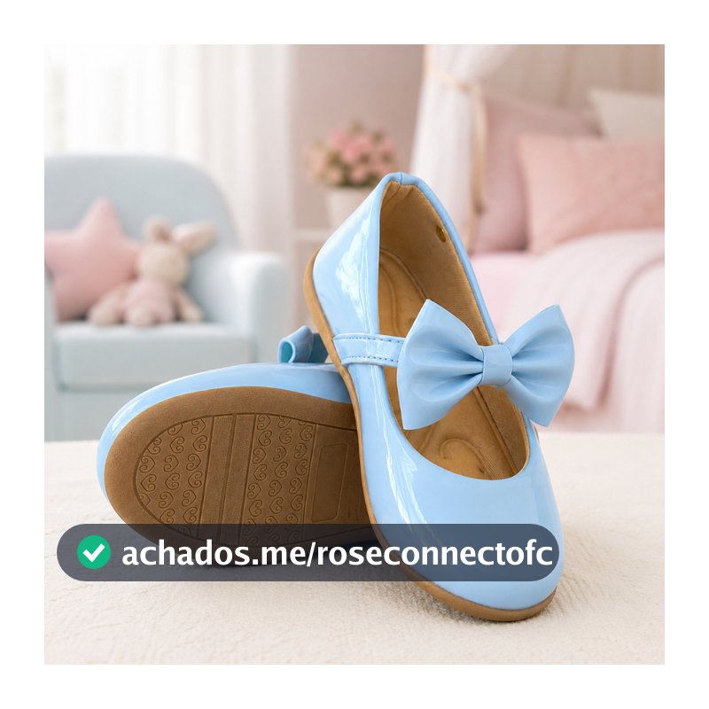 Sapatilha Infantil Menina Criança Verniz com Laço Fivela Sapato Boneca Festa 20 ao 27