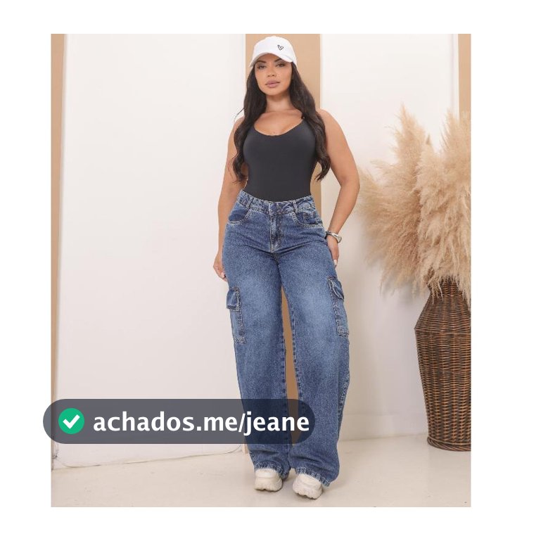 Calça Jeans Feminina Wilde Cargo Premium Confortável Casual Tendência Elegante Moderna Blogueira Top
