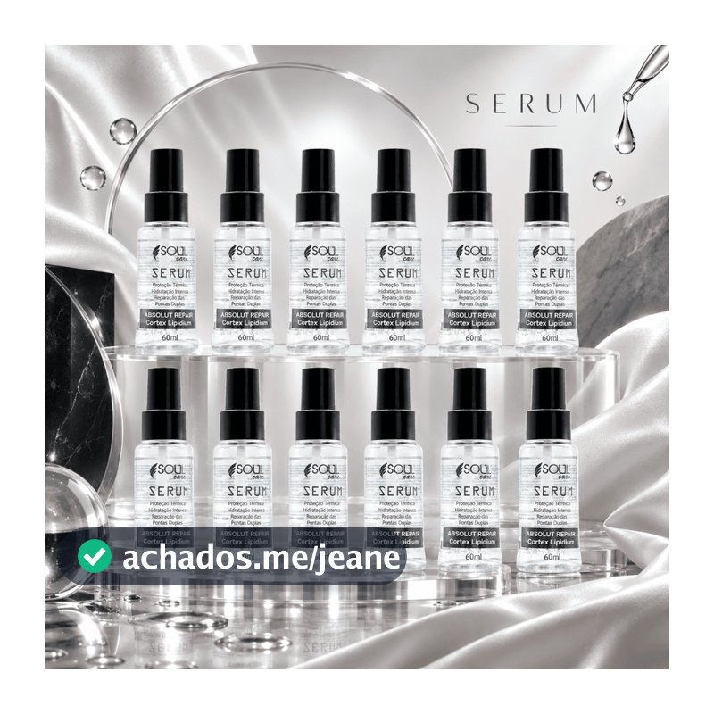 Kit 12 Sérum Reparador de Pontas 60ml Protetor Térmico Hidratação Óleo de Coco Atacado Soul Care