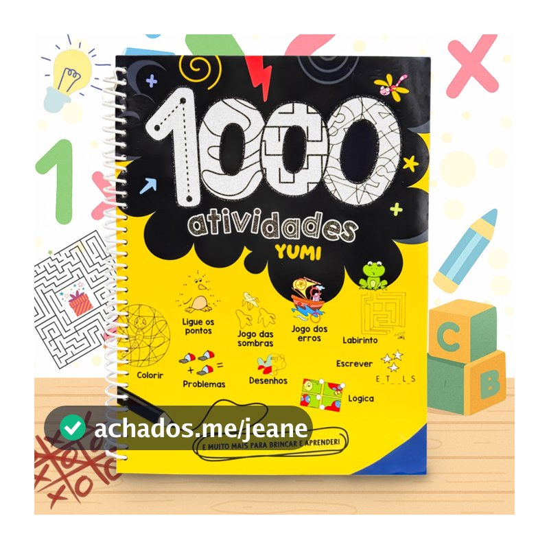 Livro Infantil Educativo 1000 Atividades de Colorir, Escrever, Matemática Brincar e Aprender