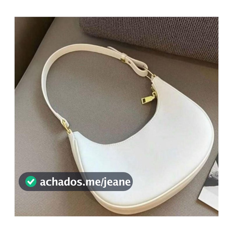Bolsa Feminina Meia Lua Branca Pequena de Ombro Estilosa