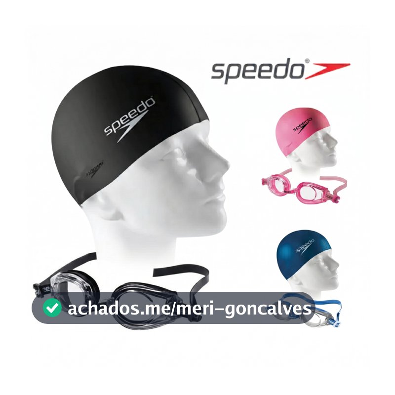 Kit Óculos De Natação + Touca De Silicone Speedo Adulto Impermeável Hidroginástica Original