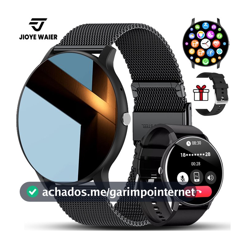 JIOYE Smartwatch Relogio Chamada Bluetooth à Prova d'Água Fitness Esporte Relógio Smartwatch Redondo