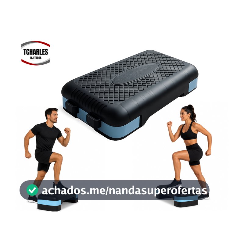 Step Polietileno Altura Ajustável Academia Exercícios Fit 50x28