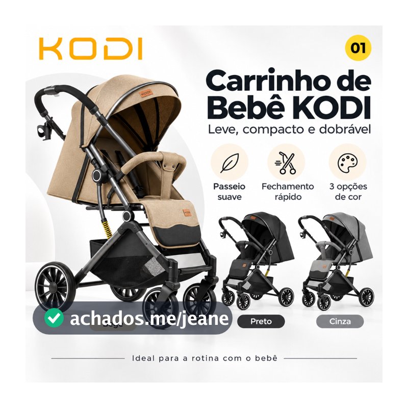 Carrinho de Bebê Passeio com Berço Reversível e Moisés Até 15kg, Dobrável e Confortável