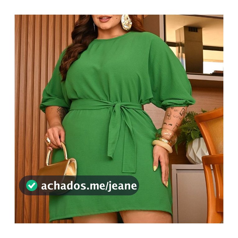 Vestido Feminino Plus Size Casual com Faixa