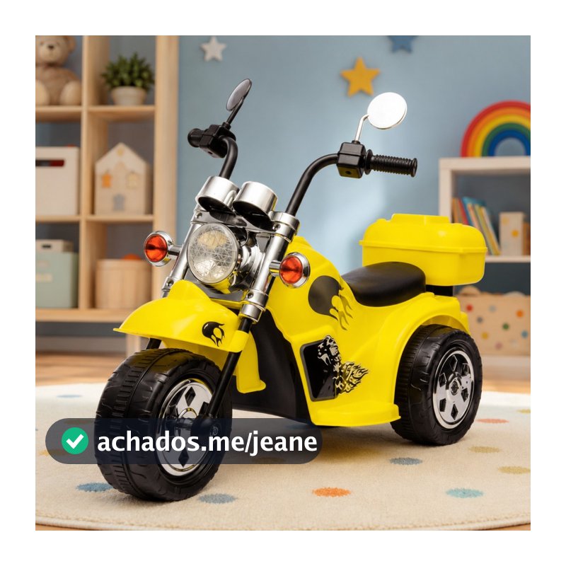 Mini Moto Eletrica Infantil Amarela Luz Som Até 25kg Bebe