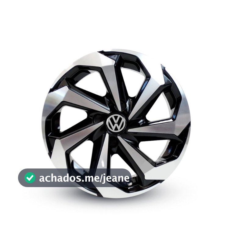 Jogo 4 Calotas Esportiva Spider Aro 13/14/15 Prata/Preto Vw Fox Gol Voyage Up Saveiro