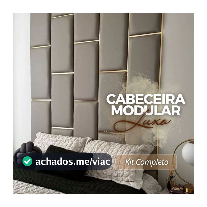 Kit Cabeceira de Cama Casal Queen e King Modulada Dominó Tetris Estofada Confortável Adesiva
