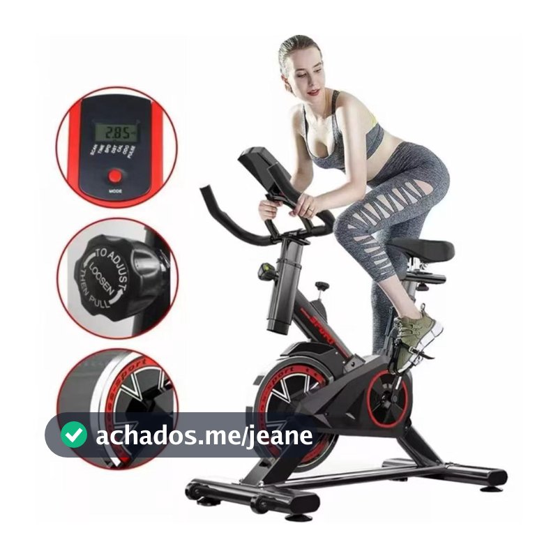 Esta é uma bicicleta ergométrica doméstica silenciosa, equipada com um volante de 15 kg e capacidade de carga de 150 kg.