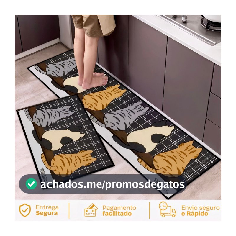 Kit Tapete Jogo Passadeira Cozinha Belga Antiderrapante 2 Peças Em Promoção