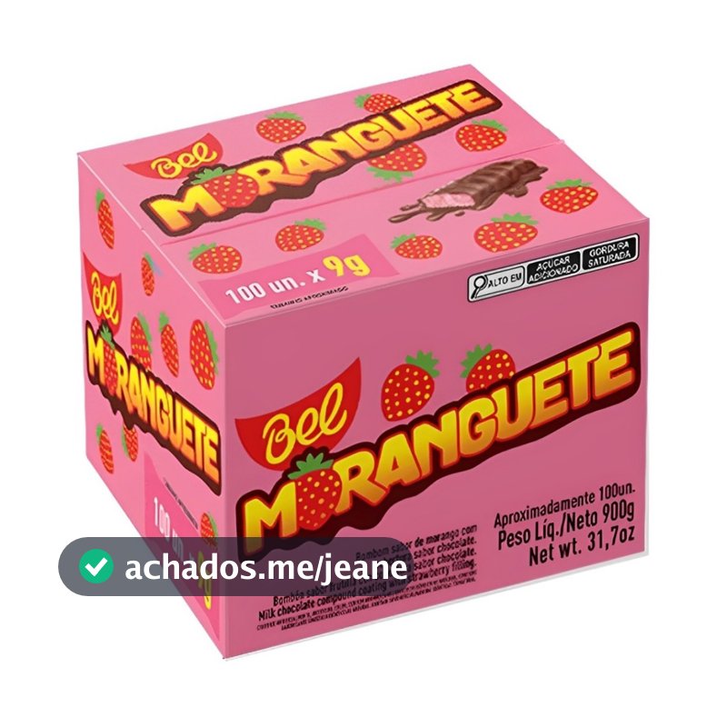 Chocolate Moranguete Caixa C/100 Unidades 9gr Bel