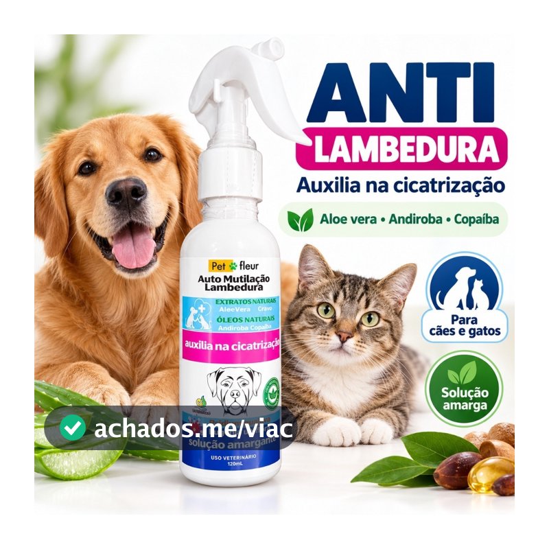 Educador Anti Mutilação Lambedura Cicatrizante Pet Natural Caes Gatos - Envio Imediato
