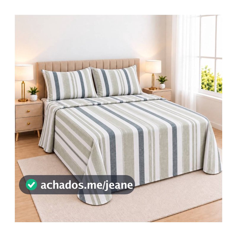 Kit Lençol 3 Peças Casal e Queen 100% Toque de Algodão Macio 2 Fronhas 2,20x2,50m 450 Fios Linha Luxo