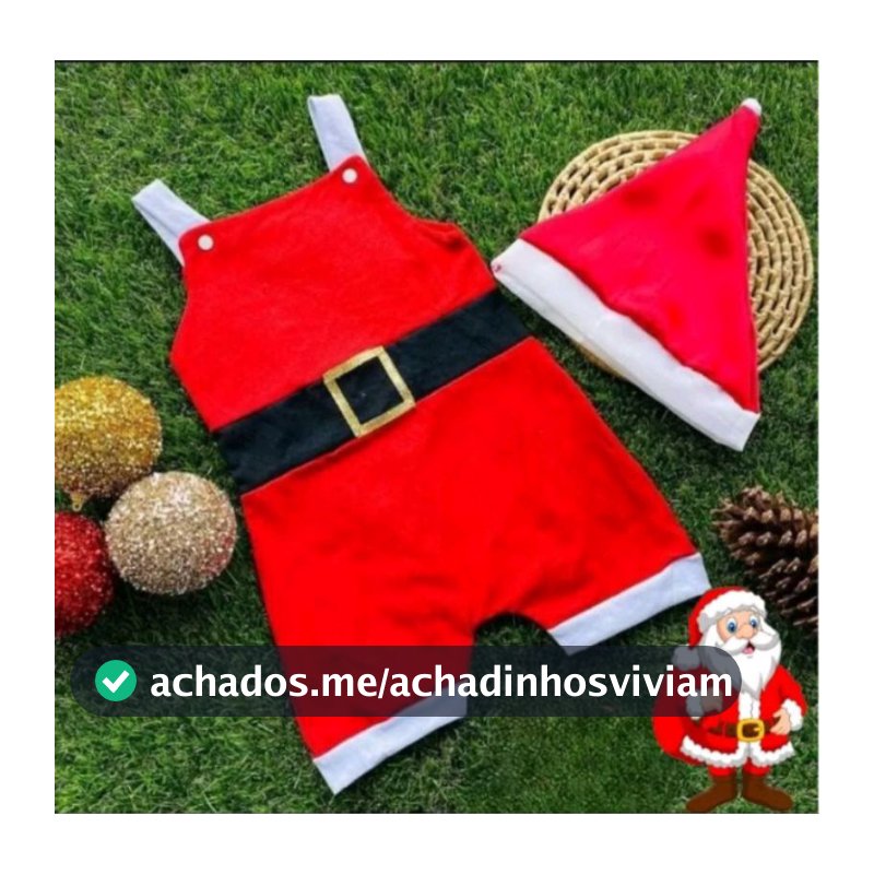 Macacão Bebê Papai Noel Natal Mêsversário Fantasia Ensaio Fotográfico Body + Gorro Roupa Infantil