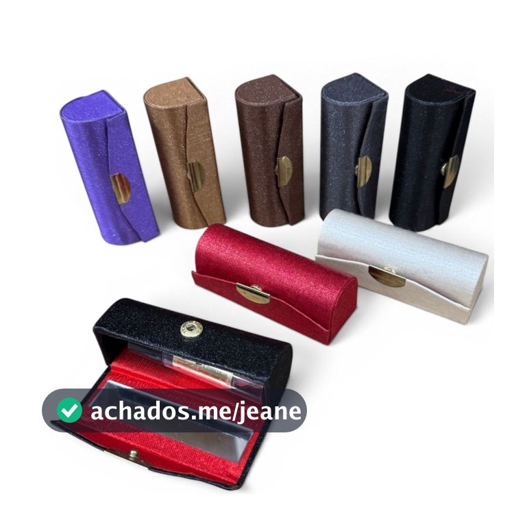 Porta Batom Com Espelho De Bolsa Portátil
