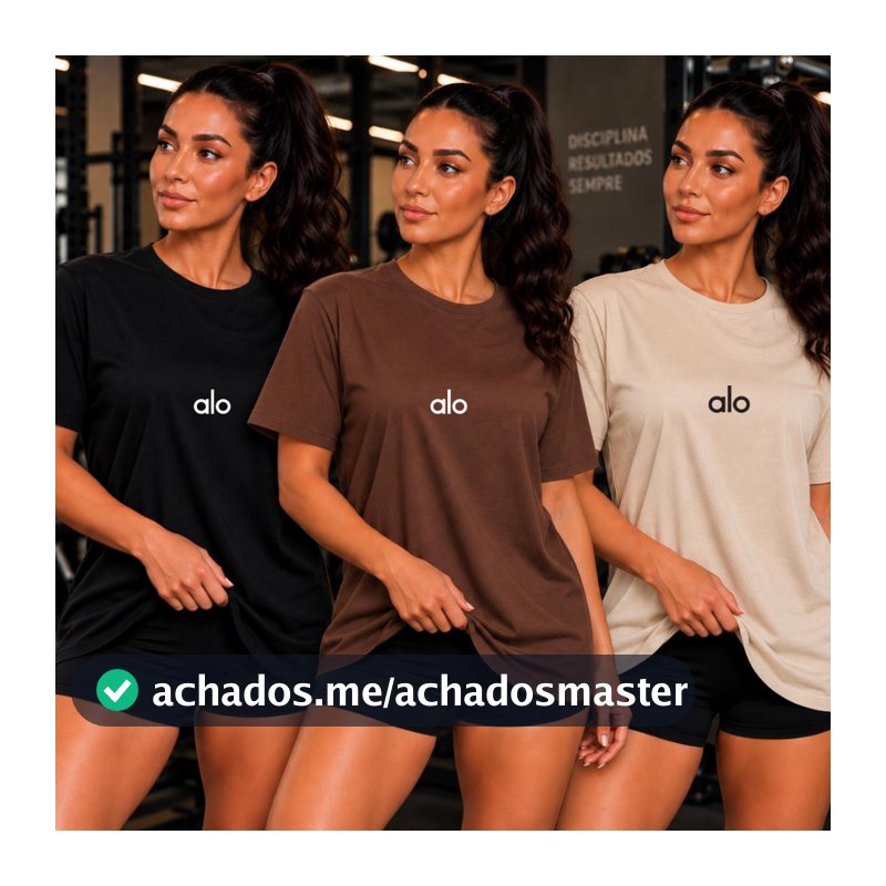 Kit 3 Camiseta Feminina 100% Algodão Camisa Fitness de Treino Yoga Tendência Envio Imediato