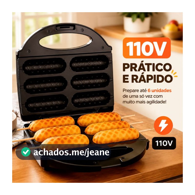 Máquina de Crepe Crepeira Elétrica Antiaderente Hot Dog Queijo Coalho Espetinho No Palito LCK 110v.XHL_HOME