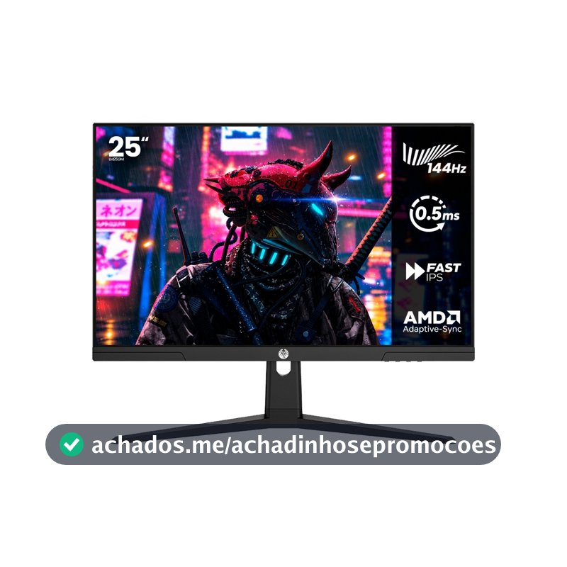 Monitor Gamer Haiz 25'' 144hz 0.5ms 1920x1080 HDR10 Resolução FHD HDMI/DP Painel IPS VESA Alta Taxa de Atualização