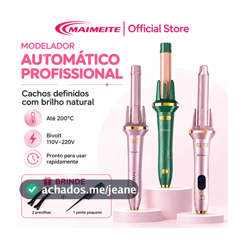 MAIMEITE Modelador de Cachos Ferro De Cacho Cacheador 25mm Rotação Automática Bivolt Rápido Cachos Cabo Giratório 360°