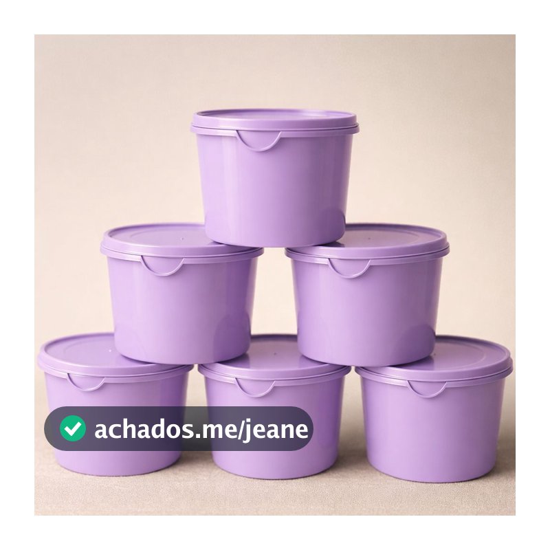 Kit 6 Potes Herméticos de Plástico com Tampa – Empilháveis e Ultra Resistentes para Alimentos