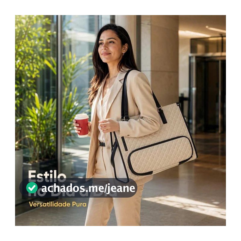 Bolsa Feminina Térmica 2 em 1 para Laptop 15.6'' e Marmita Grande Capacidade