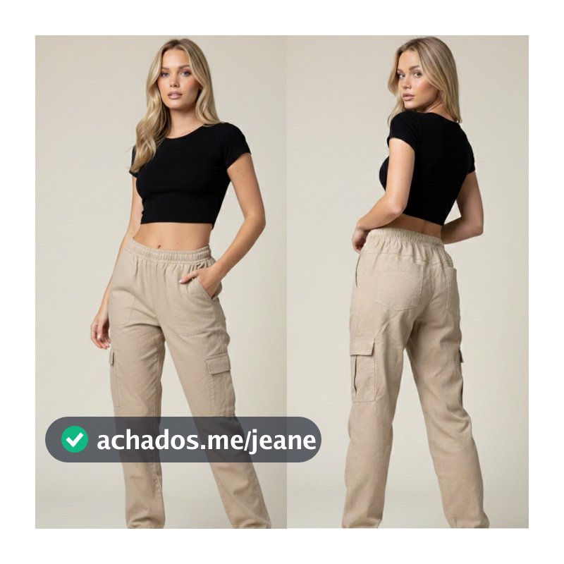 Calça Cargo Feminina em Sarja multi bolsos - tática, trekking