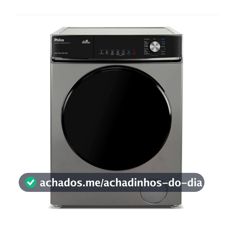 Lava e Seca Philco 16 Programas PLS Eco Inverter 10kg Titanium