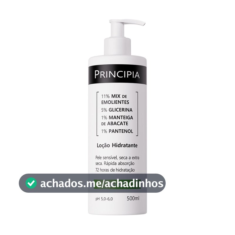 Loção Hidratante Corporal c/ 11% Mix de Emolientes + 5% Glicerina + 1% Manteiga de Abacate Principia LH-02 500ml