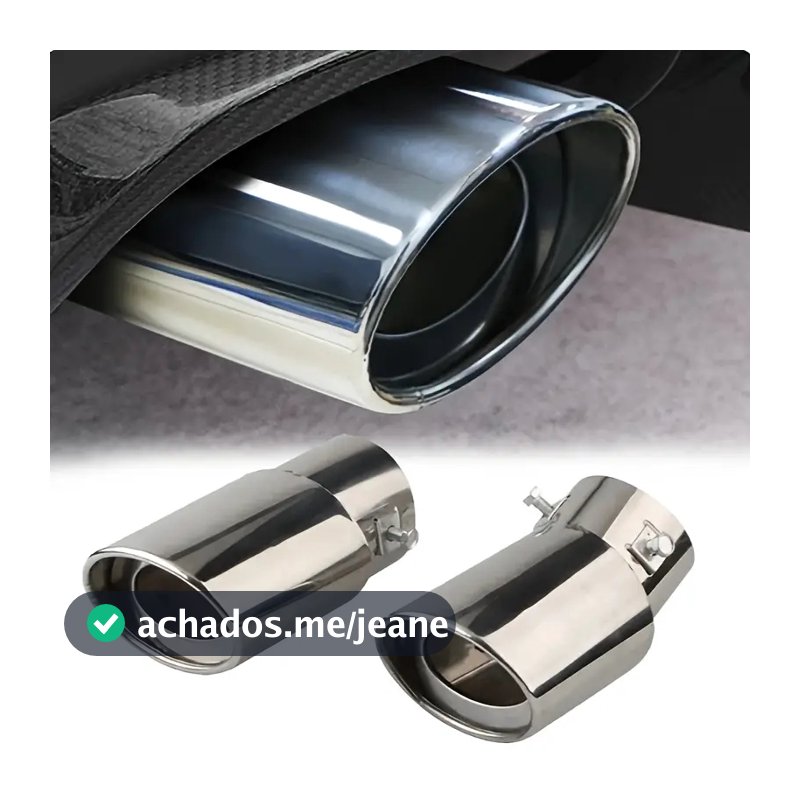 Ponteira Escapamento Aço Inox Saída Esportiva Automotivo Modelo Curvada ou Direto Universal