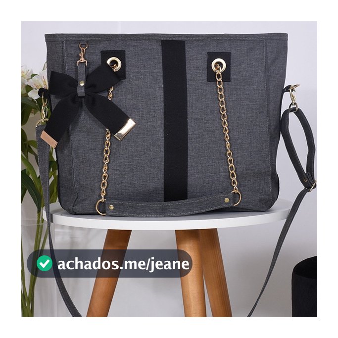 Bolsa Mãe Maternidade Linho Preto - 01 Peça