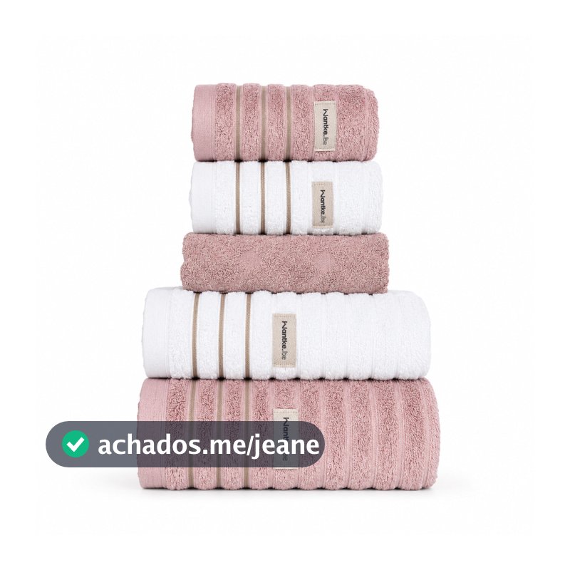 Kit 5 Toalhas Grossas Felpudas 100% Algodão  530g/m² Banhão Rosto e Piso Turim
