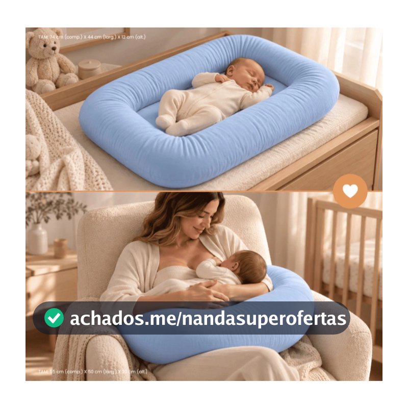 Kit Ninho Casulinho Sensorial PREMIUM + Almofada Amamentação Bebê Macio 400 fios + Cores