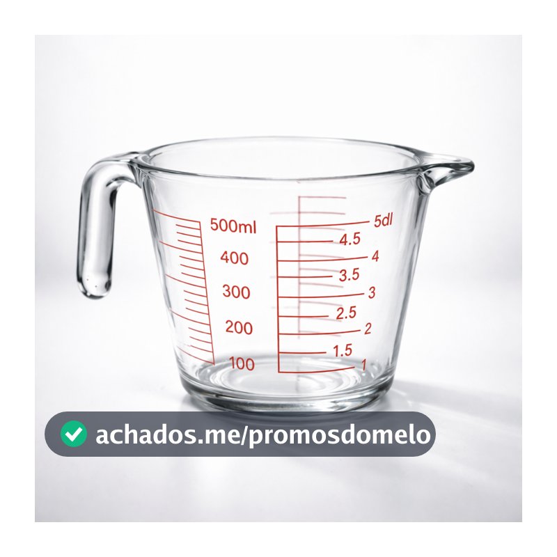 Jarra Medidora 500ml Vidro Resistente Com Alça Copo Medida