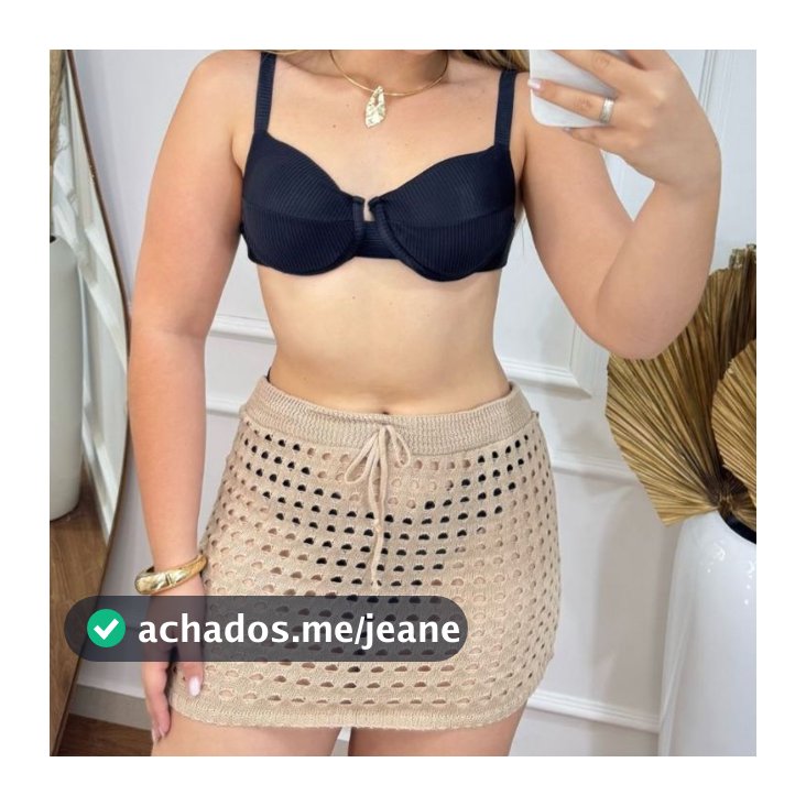 Saia CURTA Tricot Furadinha – Saída de Praia Feminina Estilo Verão / Mini Saia Tricô