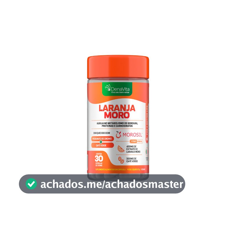 Extrato de Laranja Moro + Cromo + Café Verde 3x1, Com o Autêntico Morosil - Denavita
