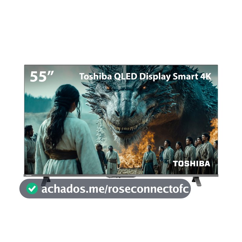 Smart TV QLED 55" 4K Toshiba Google TV 3 HDMI 2 USB Wi-Fi