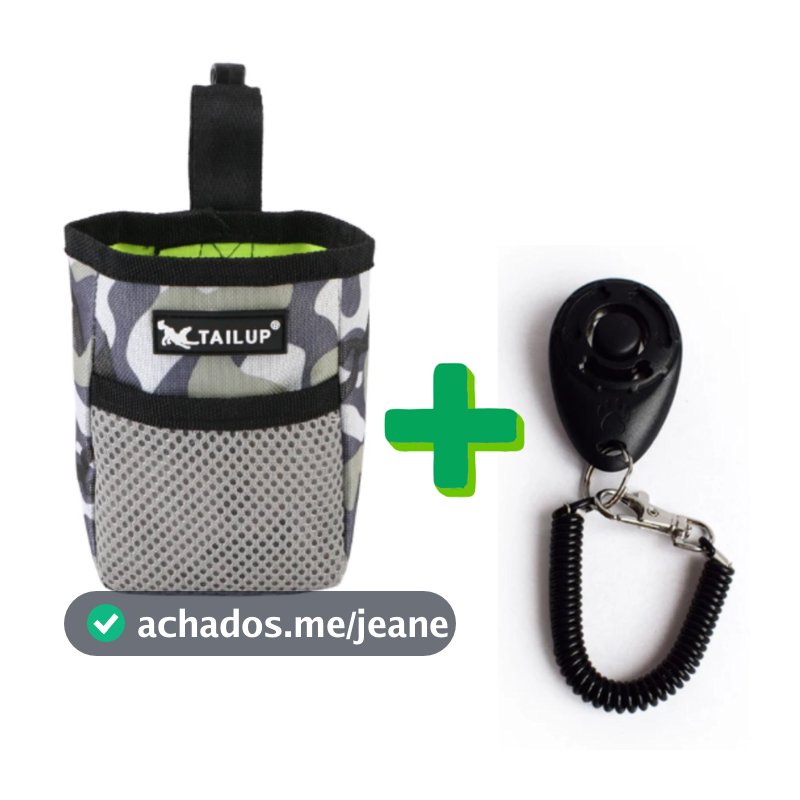 kit Petisqueira Pet + Clicker para Adestramento e Treinamento De Cães