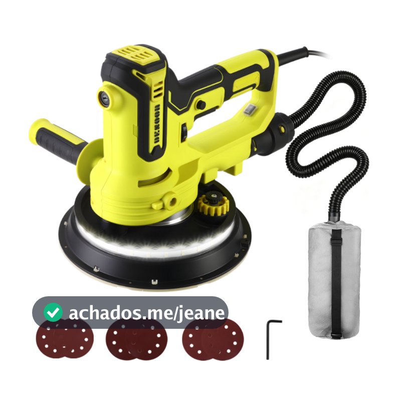 Lixadeira De Parede Profissional Eletrica 1000w Polidor Com Led E Disco Completo DESOON-