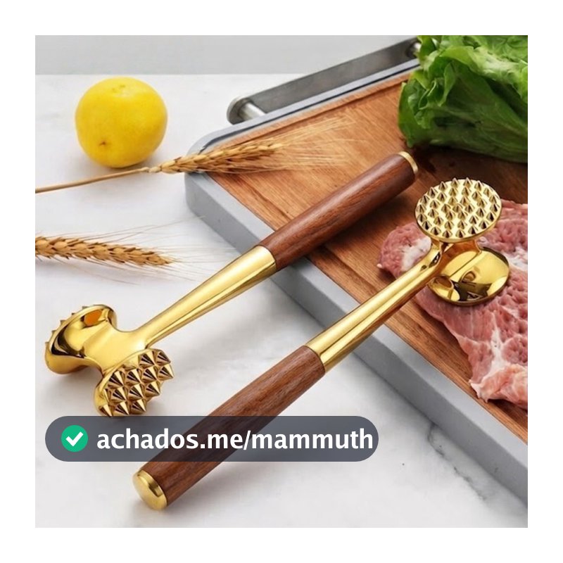 Martelo Amaciador De Carne Aço Inox 22cm Para Bife Frango Cozinha